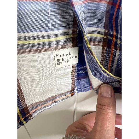 Frank & Eileen Barry Long Sleeve Linen/Cotton Blend V Neck Buttondown Top Size L - Picture 7 of 9